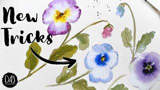 Watercolor Pansy Painting