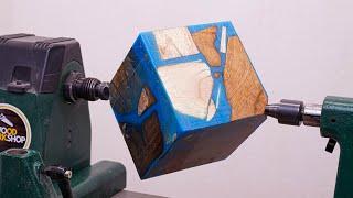 Woodturning - Cube of Scraps