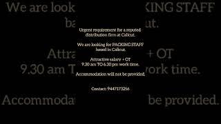 Wanted Packing Staff/JobMe/job vacancies/