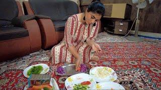 Iran Nomadic Life , lifestyle Of Iranian village girl, Cooking rice and chicken