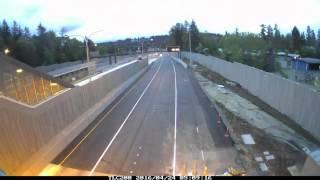 SR 520 - Eastbound traffic switch time-lapse - Floating Bridge & Landings Project - April 2016