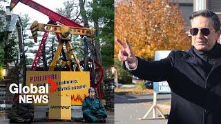 Greenpeace activists block Pierre Poilievre's driveway