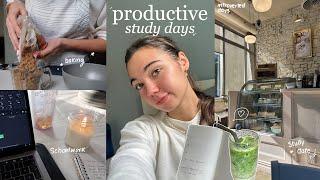 productive & introverted study days | study date, grwm, baking and schoolwork