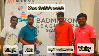 Badminton Men's Doubles | Mytheeshwaran & Vicky vs Singh & Rao | 23.10.2024 #modenik #shuttlecock