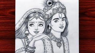 Rash Yatra special Radha Krishna drawing | How to draw lord radha and krishna | Pencil Sketch