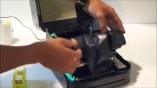 TSC 244 pro barcode printer ribbon and label installation