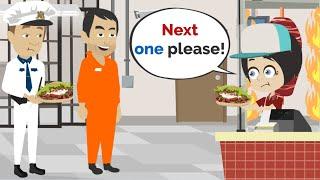 Lisa sells Kebab in PRISON ... | Basic English conversation | Learn English | Like English