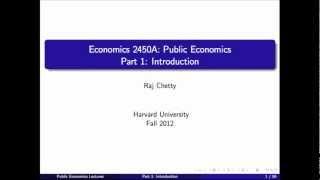 Topic 1: Introduction | Economics 2450A: Public Economics