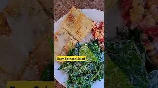 Spinach salad, check my channel for easy, low cost, vegetarian recipes #spinachsalad