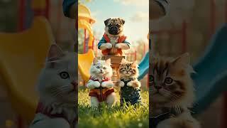 2 Cats & 1 Dog Nail the Bumble Bee Dance!  #bumblebeedance #funnypets #dancinganimals #shorts