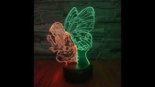 Led two-color 3d illusion night light acrylic lamp