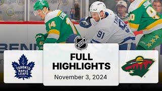 NHL Highlights | Maple Leafs vs. Wild - November 3, 2024