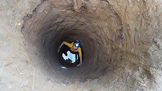 30 Days Start to Finish Build Deep Hole Water Well - Dig Hole in The Underground - Living Off Grid