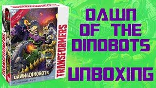 Unboxing Transformers Deck Building Game: Dawn of the Dinobots (Grimlock!  Devastator!  Shockwave!)