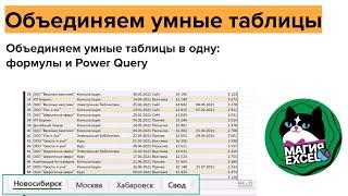 Объединяем умные таблицы в одну: формулы и Power Query