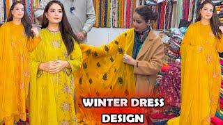 How I designed winter Fabric Like A Designer Dress - Outfit From scratch - Bareeza karandi dress