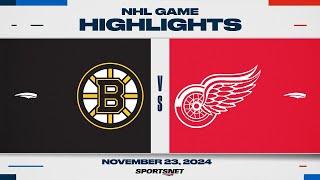 NHL Highlights | Bruins vs. Red Wings - November 23, 2024