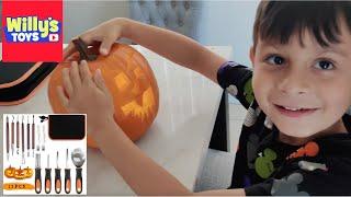 Halloween Pumpkin Carving Tool Kit Review - How to Carve a Jack-O-Lantern - Willy's Toys