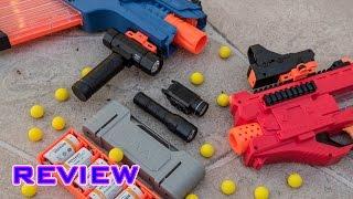 [REVIEW] Nerf Rival Accessories | Red Dot Sight, Tactical Flashlight, & Rechargeable Battery!