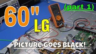 How to check TV LED backlight strips with a multimeter. LG  60LB7100 with intermittent backlight.