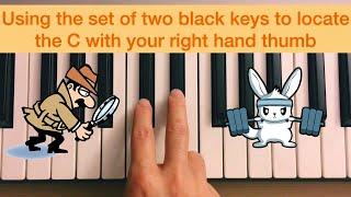 Piano Lesson 1: Tips for finding C (with the right hand) + finger exercises and proper hand posture