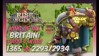 1365 Pass 4 War Day 2 vs 2293 2934 in Rise of Kingdoms King of All Britain KvK!