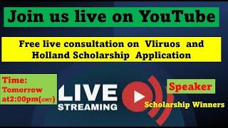 Free live Consultation!  Vliruos & NL Scholarships  application guide. Question & Answer Session