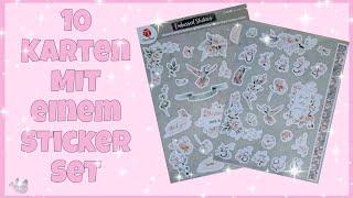  10 Karten mit einem Sticker Set  von Action