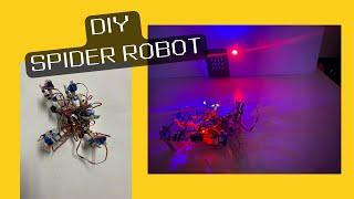 diy spider robot made with arduino, servo motor and laser pointer,how to make spider robot