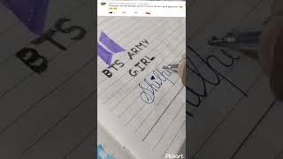 BTS army girl Shilpi and Poorvi name calligraphy #Short #Shreya art and craft