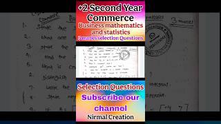 +2 Commerce Business Mathematics and statistics  Selection Questions #chseexam #exam #commerce #edu