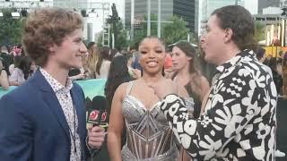 Arthur Kade & Devils forward Dawson Mercer interview singer & actress Chloe at the 2022 MTV VMAs.