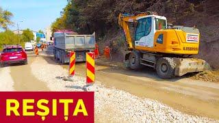 REȘIȚA  ȚEROVEI, LUCRĂRI LA POD, BORDURI, CANALIZARE  PODUL ÎN Y ESTE DEJA ASFALTAT  4.09.2024