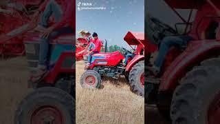 Mahindra tractor and harvester TikTok video shoot