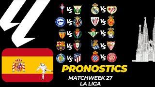 Pronostics La Liga: Journee 27 : Barcelone Osasuna - Real Madrid Vallecano - Sociedad Sevilla