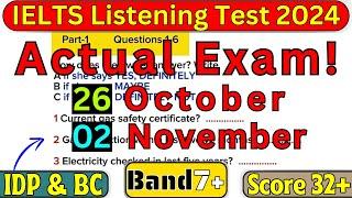 26 OCTOBER & 2 NOVEMBER 2024 IELTS LISTENING TEST WITH ANSWERS | IELTS | IDP & BC