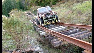 Scary ride up the Northwestern Pacific Railroad along the Eel River years after the railroad closed