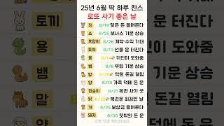 복권 사기 좋은 날, 띠별 행운 운세 6월