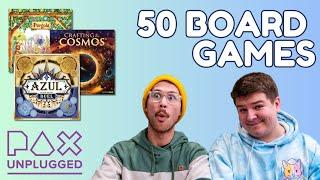 50 Games in 50 Minutes | Azul Duel, El Paso, Crafting the Cosmos and More | PAX Unplugged 2024 Recap