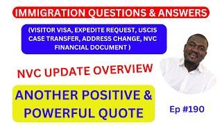 IMMIGRATION QUESTIONS & ANSWERS | POSITIVE QUOTE |  I-130A FORM TIPS | ST #190