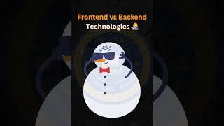 FRONTEND Vs BACKEND TECHNOLOGIES #frontend #backend #technologies #designer #programmer #developer