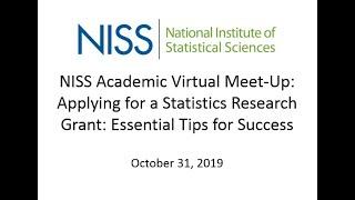 Applying for a Statistics Research Grant: Essential Tips for Success - October, 2019