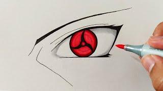 How To Draw Itachi's Mangekyou Sharingan - Step By Step Tutorial | Naruto