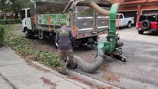 Billy Goat 18 hp leaf vacuum for landscape clean up shrub trimming.