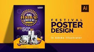 Learn Festival Poster Design in Adove Illustrator – Hindi