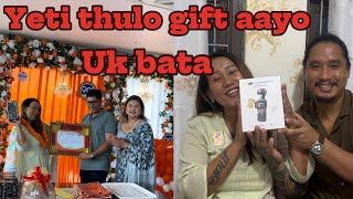 Yeti thulo gift aayo Uk bata@Manishagrgtmg