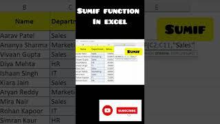 #sumif #excelformula #excelfunction #excel