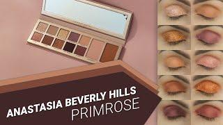 ANASTASIA BEVERLY HILLS Primrose eye-shadow palette - all swatches on eyelids! 