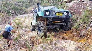 Land Rover 110 Testing Coilover Suspension On Extreme 4x4 Rock Steps