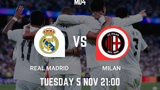 REAL MADRID VS AC MILAN PLUS OTHER UVL MATCHES TODAY